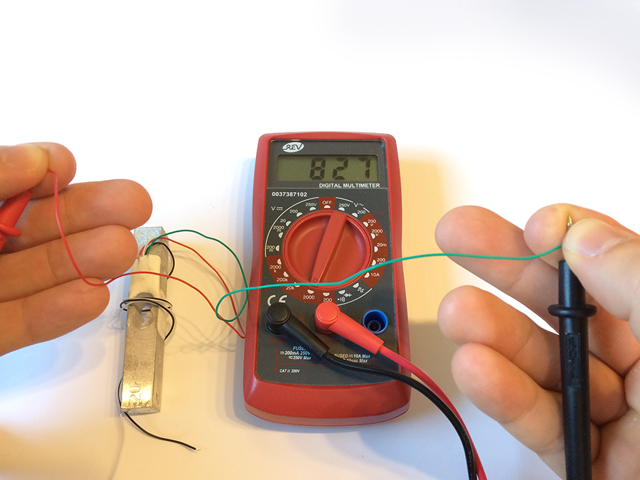 Resistance between green and red wire of a load cell