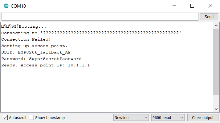 Setting up ESP8266 access point