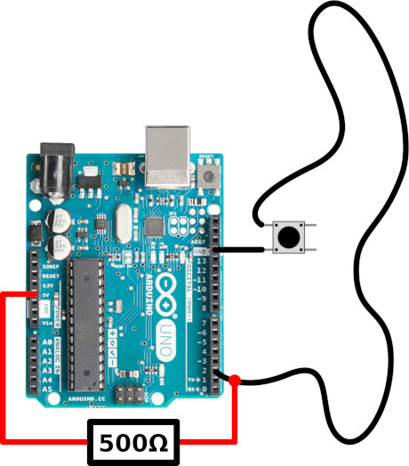 Connecting a button to an Arduino using external pull-up