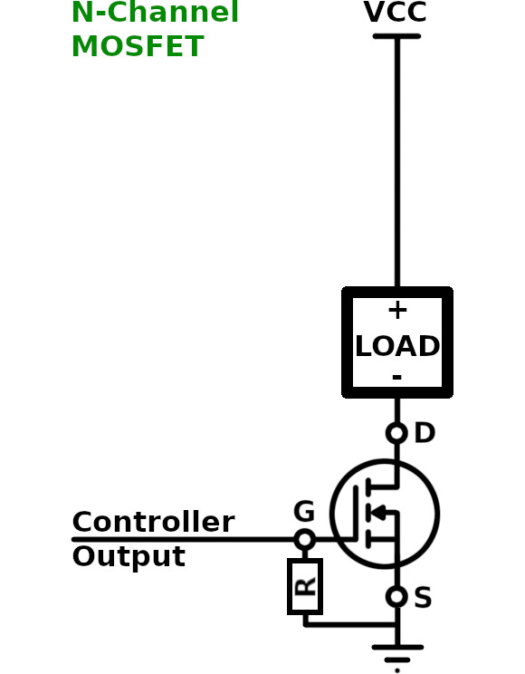 N-Channel MOSFET with load