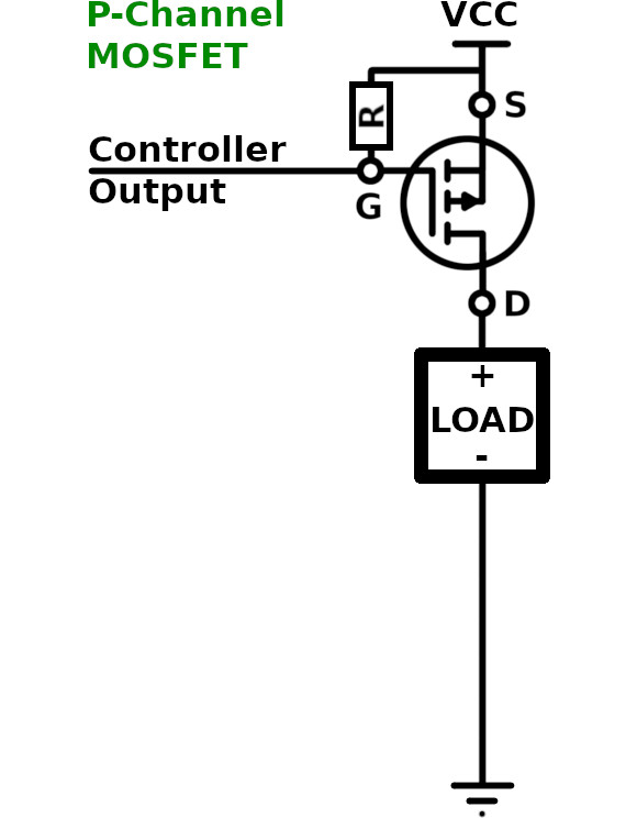P-Channel MOSFET with load