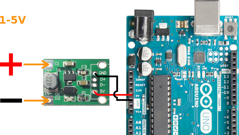 DCDC converter to power Arduino from the 5V pin