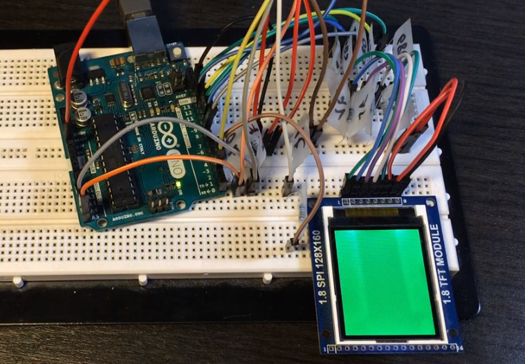 First connection test with the OV7670 module.