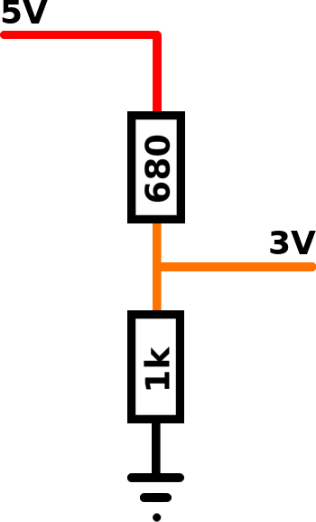 Voltage divider from 5V to 3V